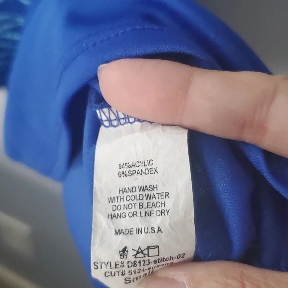 41 Hawthorn Small Blue and Aqua Faux Wrap Dress - Picture 4 of 11